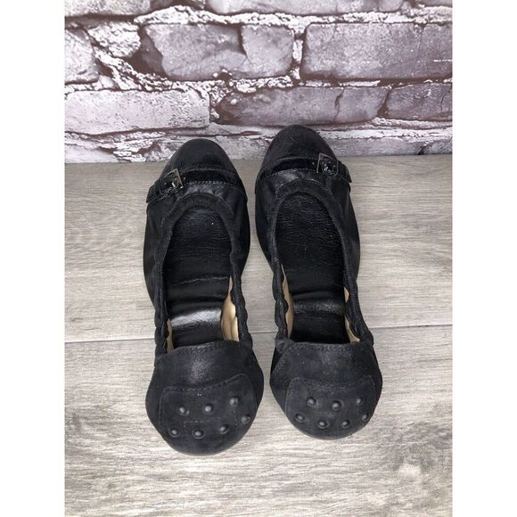 Tod's Black Leather Cap Toe Buckle Ballerina Ballet Flats Women's Sz 10M US/41EU - Picture 4 of 16
